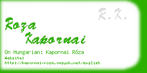 roza kapornai business card