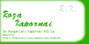 roza kapornai business card